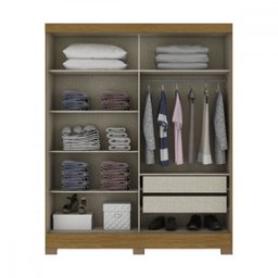 Guarda-Roupa Solteiro 2 Portas Deslizantes com Espelho Briz - 3