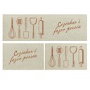 Ver imagem 3 de Jogo Tapete Cozinha Natural Algodão Antiderrapante 3 Peças Poesia