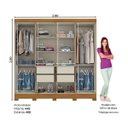 Ver imagem 3 de Guarda-Roupa Roupeiro Casal 8 Portas 4 Gavetas Internas Briz