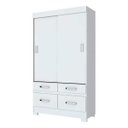 Ver imagem 3 de Guarda Roupa 2 Portas Deslizantes 4 Gavetas BE25 Briz