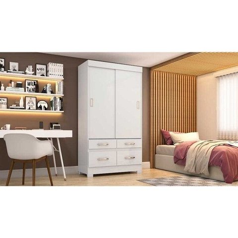 Guarda Roupa 2 Portas Deslizantes 4 Gavetas BE25 Briz