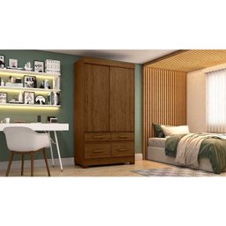 Guarda-Roupa Roupeiro Solteiro Flex 2 Portas Deslizantes 4 Gavetas Briz - 3