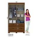 Ver imagem 5 de Guarda-Roupa Roupeiro Solteiro Flex 2 Portas Deslizantes 4 Gavetas Briz