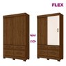 Guarda-Roupa Roupeiro Solteiro Flex 2 Portas Deslizantes 4 Gavetas Briz - 1