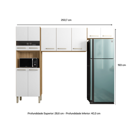 Cozinha Compacta Versalhes - Mdf/mdp 9 Portas com Espaço para Micro-ondas - Kits Paraná - 4