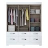 Guarda-Roupa Roupeiro Casal 3 Portas Deslizantes 6 Gavetas Briz - 3