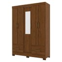 Ver imagem 1 de Guarda-Roupa Roupeiro Solteiro 5 Portas 2 Gavetas com Espelho Briz