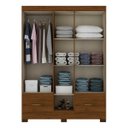 Ver imagem 3 de Guarda-Roupa Roupeiro Solteiro 5 Portas 2 Gavetas com Espelho Briz