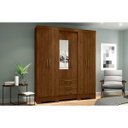 Ver imagem 2 de Guarda-Roupa Roupeiro Solteiro 5 Portas 2 Gavetas com Espelho Briz