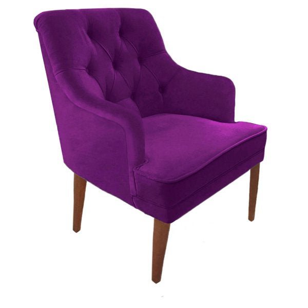 Poltrona Cadeira Decorativa Paris Retro Veludo Roxo - Dominic Decor