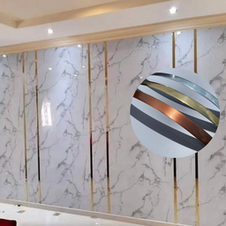 Fita Metalizada Decorativa Painel Parede Efeito Marmore 1 Metro Decoração Ripado Cabeceira Sala - 6