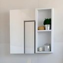 Ver imagem 3 de Conjunto Gabinete de Banheiro com Cuba e Espelheira Armário:branco/freijó