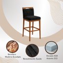Ver imagem 4 de Kit 3 Banquetas Alta Cozinha Gourmet Conforto Suede:suede Preto
