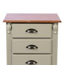 Ver imagem 3 de Mesa de Cabeceira 4 Gavetas Pés Luiz Xv Cor Verde Chá com Tampo e Base Imbuia Glazer