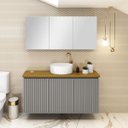 Ver imagem 1 de Armário Espelheira com 3 Portas Mdf para Banheiro - Suspenso