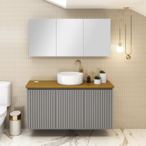 Armário Espelheira com 3 Portas MDF Para Banheiro - Suspenso