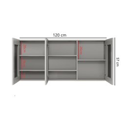Armário Espelheira com 3 Portas MDF Para Banheiro - Suspenso - 5