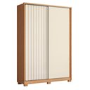 Ver imagem 4 de Guarda Roupa Solteiro Frizatto 02 Portas de Correr e Cômoda Doble Freijo Titanium Flex - Móveis Alba