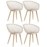 Kit 4 Cadeiras Clarice Nest com Apoio de Braços - Sidera - Nude - 1
