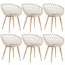 Kit 6 Cadeiras Clarice Nest com Apoio de Braços - Sidera - Nude - 1