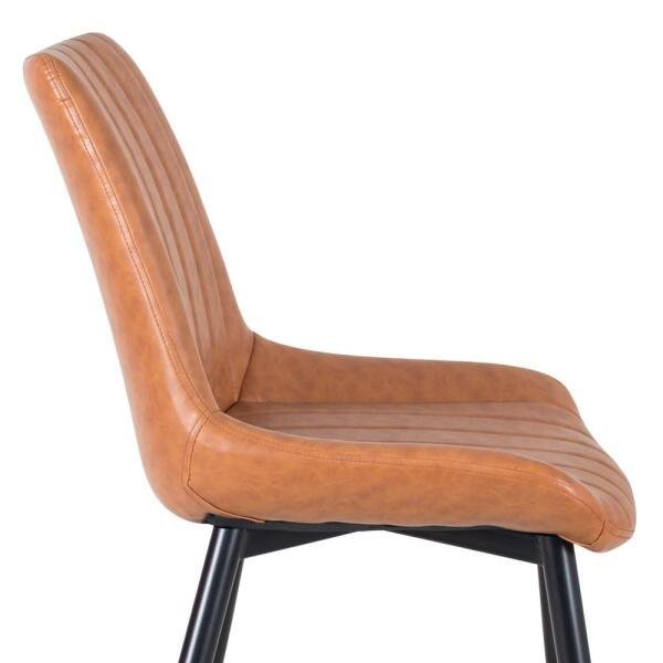 Kit 8 Cadeiras Estofadas Chicago - Marrom Caramelo Vintage - 6