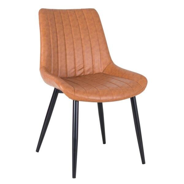 Kit 8 Cadeiras Estofadas Chicago - Marrom Caramelo Vintage - 2