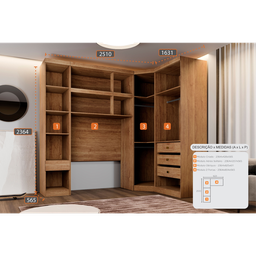 Guarda Roupa Modulado Solteiro Safira 007 em Mdf com 7 Portas e 4 Gavetas - 4