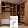 Guarda Roupa Modulado Solteiro Safira 007 em Mdf com 7 Portas e 4 Gavetas - 4