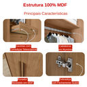 Ver imagem 4 de Guarda Roupa Modulado Solteiro Safira 007 em MDF com 7 Portas e 4 Gavetas