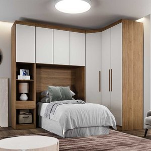Guarda Roupa Modulado Solteiro Safira 007 em Mdf com 7 Portas e 4 Gavetas