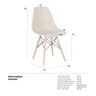 Kit 4 Cadeiras Charles Eames Eiffel Dsw - Base de Madeira Clara - Nude - 7