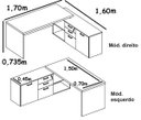 Ver imagem 3 de Mesa para Escritório em L 1,70M Web40 com Armário Branco/Branco