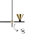 Ver imagem 3 de Pendente Moderno Quarto Sala Madri Dourado Lixado Spotline