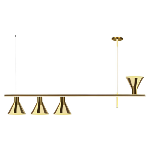 Pendente Moderno Quarto Sala Madri Dourado Lixado Spotline