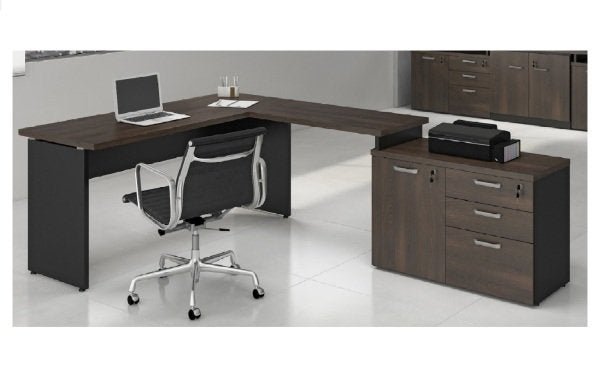 Mesa Escritório Web30 1,50 com Balcão 1P 3G - Marsala/Preto