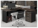 Ver imagem 1 de Mesa Escritório em L Web30 1,50M com 4 Gavetas Marsala/Preto