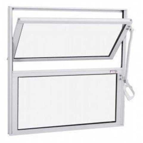 Vitrô Alumínio Branco Basculante 2V Classic - 40x40