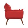 Poltrona Decorativa Opala Pés Palito Suede Vermelho Belly Decor - 2