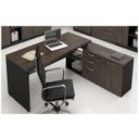 Ver imagem 1 de Mesa para Escritório em L Web40 1,70M com Armário Marsala/Preto