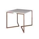 Ver imagem 1 de Mesa Jantar Industrial Branca Quadrada 90cm Base Cobre V