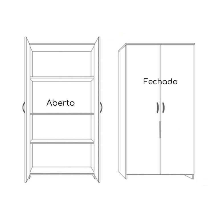 Armário Alto Fechado com 02 Portas – 1,59X0,80X0,42m – INCOFLEX – CINZA/CINZA – 21209. - 3