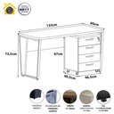 Ver imagem 2 de Mesa Escrivaninha Industrial 135cm C/ Gaveteiro 4 Gavetas F5 Cor:macadâmia com Branco