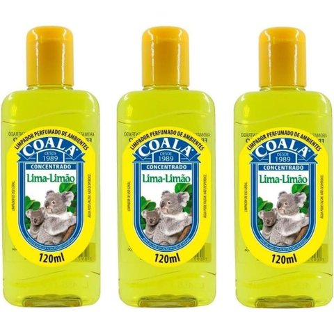 Kit 3 Desinfetante Concentrado de Ambiente Coala Lima Limão 120ml