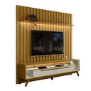 Ver imagem 2 de Rack com Painel para Tv até 70 Polegadas Tormalina 2 Portas 1 Prateleira Cedro/off White - Pnr Móvei