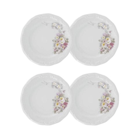 Jogo de Pratos de Sobremesa 4 Peças 19cm Eterna Porcelana Schmidt