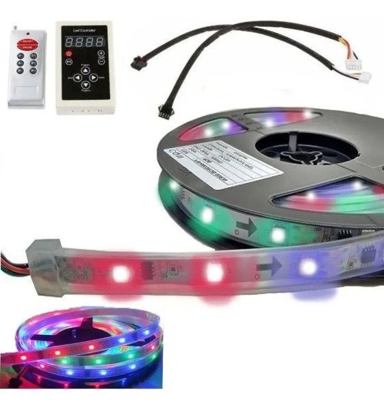 Fita Led Digital 6803 Rgb com Controle 133 Efeitos Ip67 5050 - 2