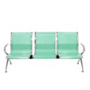 Ver imagem 2 de Cadeira Longarina Cromada 3 Lugares - Verde