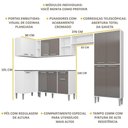 Ver imagem 7 de Armário De Cozinha Completa 6 Peças Xangai Zouk Multimóveis Branco/Lacca Fumê Branco/Lacca Fumê