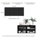 Ver imagem 6 de Aparador Buffet 4 Portas Retrô Veneza Multimóveis V3556 Preto/Branco Preto/Branco