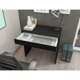 Escrivaninha Mesa para Computador Alexia 1 Gaveta Preto - 2
